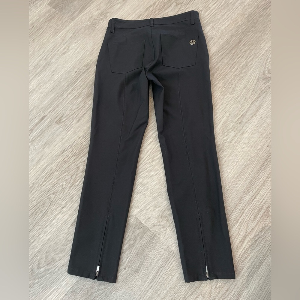 CAMBIO Black Designer Trousers Pants Zippered Cuffs. Size 8
